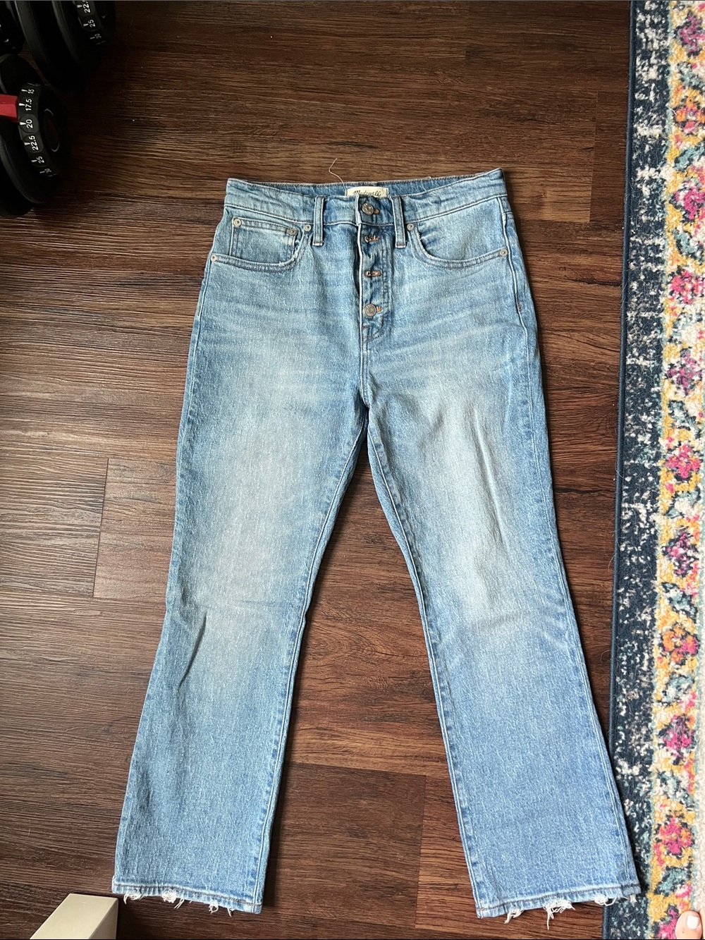 Madewell Women's Straight-Leg Light Blue Button-Fly Jeans